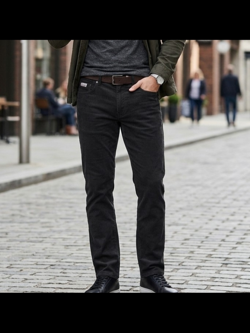 Kirkland Signature Men's Slim Straight Black Brushed Pants Size 30x32 NWT
